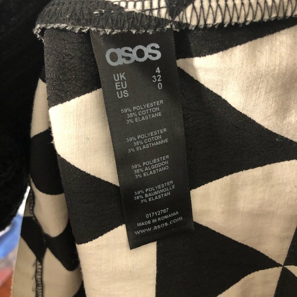 ASOS Jacquard Triangle Shift Dress Black & White - Picture 6 of 6